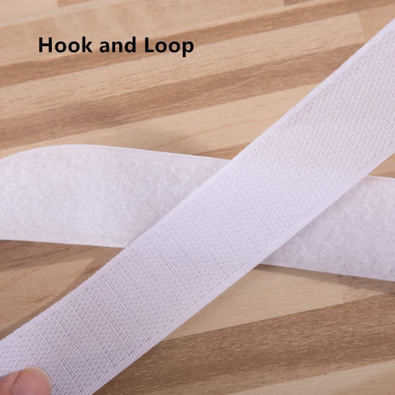 Missyoung Sew on Hook and Loop Tape 3/4 Inch Width, Non-Adhesive Sticky Back, Sewing Fastening Tape Nylon Fabric Fastener Interlocking Tape Sewing Fasteners for Sewing DIY Crafts (White, 16.4FT) - Image 2